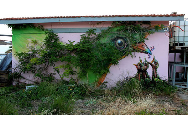ترکیب تماشایی نقاشی های خیابانی با طبیعت