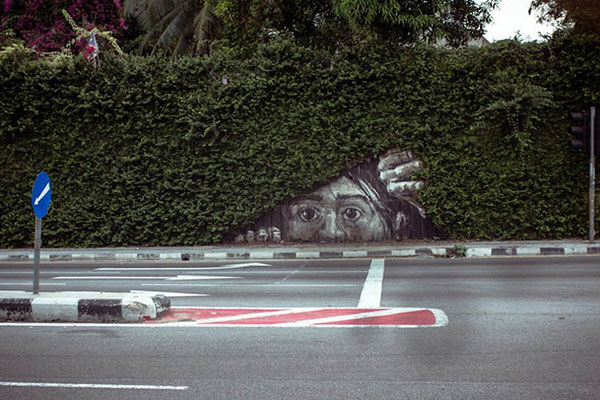 ترکیب تماشایی نقاشی های خیابانی با طبیعت